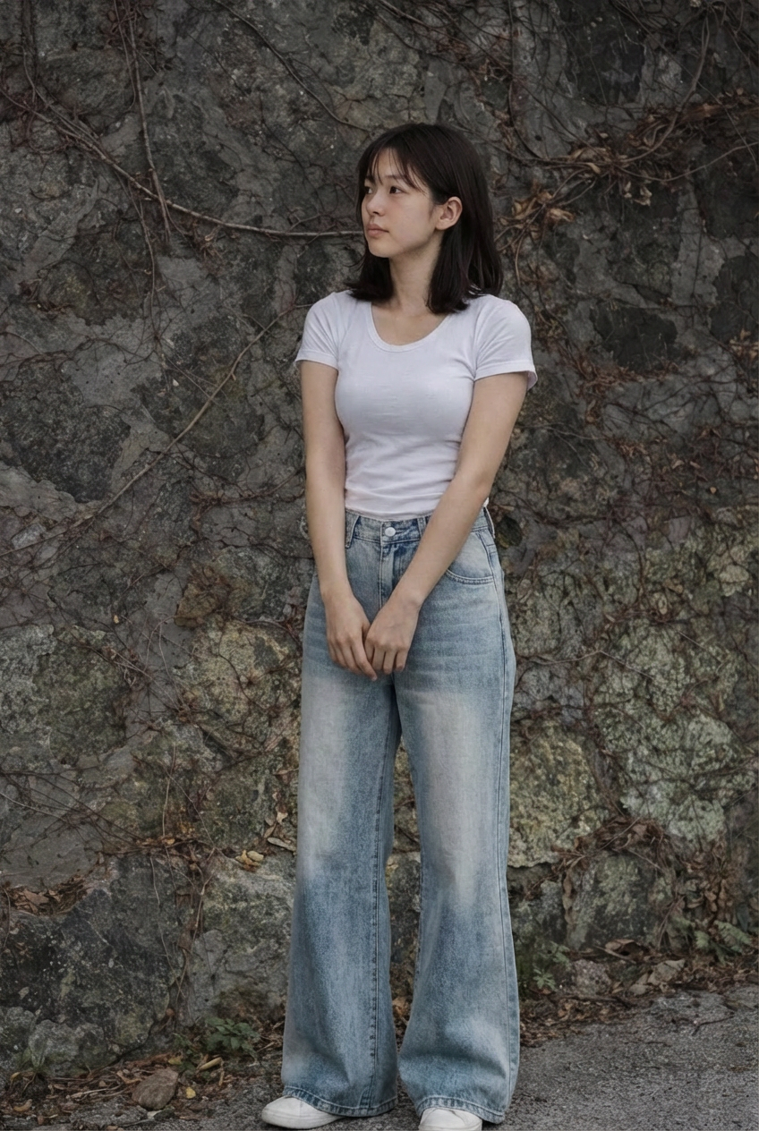 역동적인 포즈의 스트릿웨어 피팅